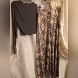 crop top and wide leg pants NWOT